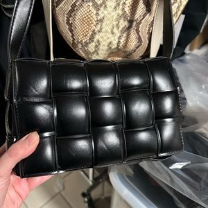 Black crosshatch crossbody